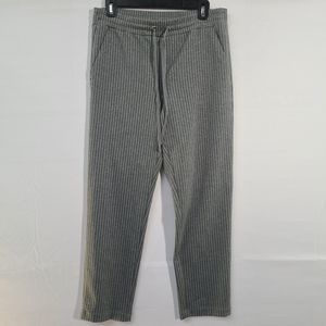 Ann Taylor Gray Pinstripe Super Comfy Casual Drawstring Pull Pants S